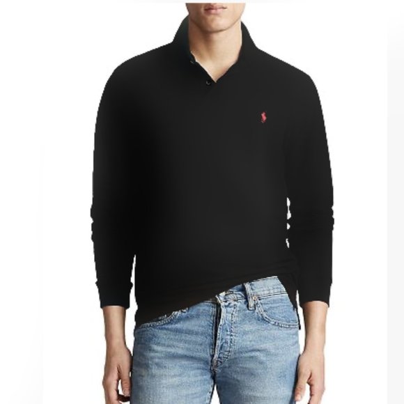 Polo Ralph Lauren Cashmere Polo-Collar Sweater Black